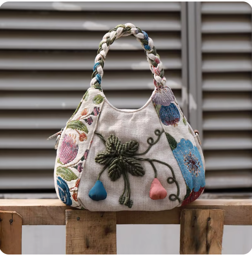 Beautiful Chic Canvas Square Handbag